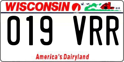 WI license plate 019VRR