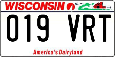 WI license plate 019VRT