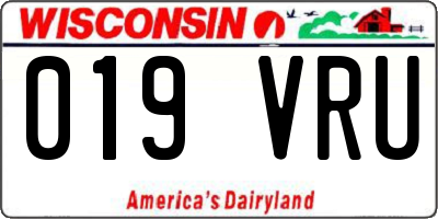 WI license plate 019VRU