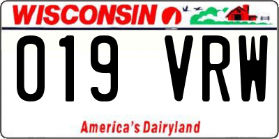 WI license plate 019VRW