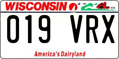 WI license plate 019VRX