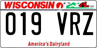 WI license plate 019VRZ