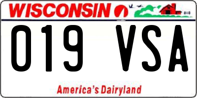 WI license plate 019VSA