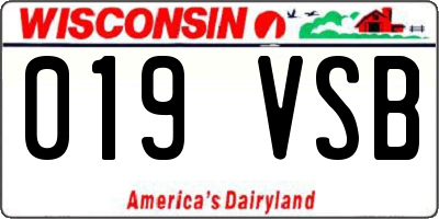 WI license plate 019VSB