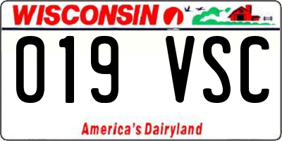 WI license plate 019VSC