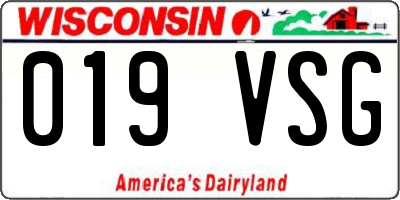 WI license plate 019VSG
