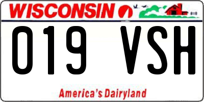 WI license plate 019VSH