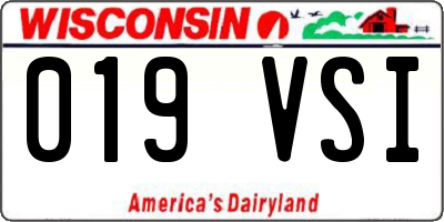 WI license plate 019VSI