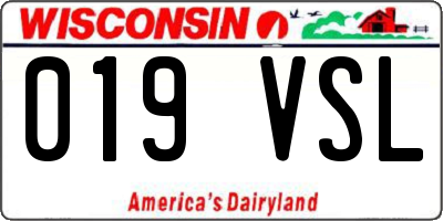 WI license plate 019VSL