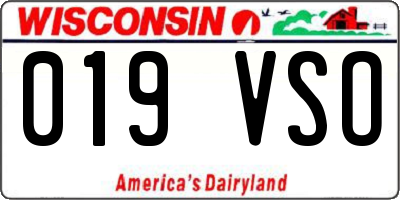 WI license plate 019VSO