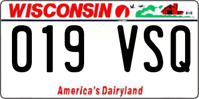WI license plate 019VSQ
