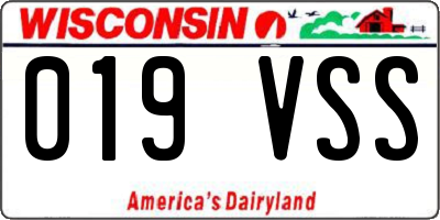 WI license plate 019VSS