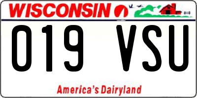 WI license plate 019VSU