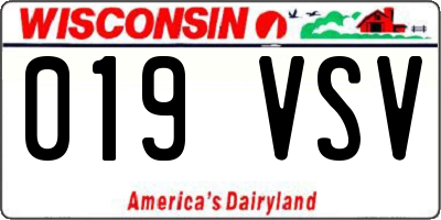 WI license plate 019VSV