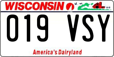 WI license plate 019VSY