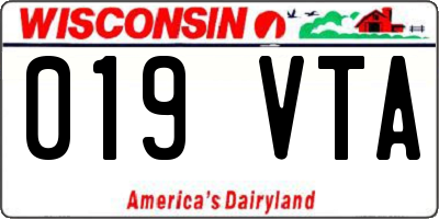 WI license plate 019VTA
