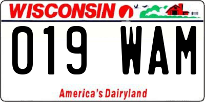 WI license plate 019WAM