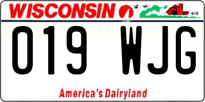 WI license plate 019WJG