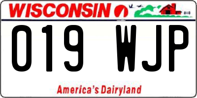 WI license plate 019WJP