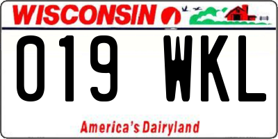 WI license plate 019WKL