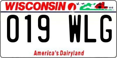 WI license plate 019WLG