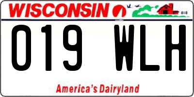 WI license plate 019WLH