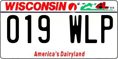 WI license plate 019WLP