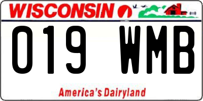 WI license plate 019WMB