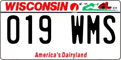 WI license plate 019WMS