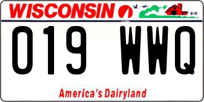 WI license plate 019WWQ