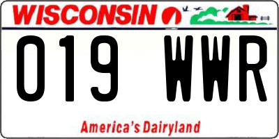 WI license plate 019WWR