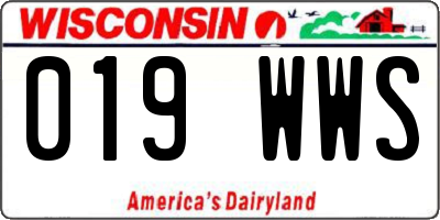 WI license plate 019WWS