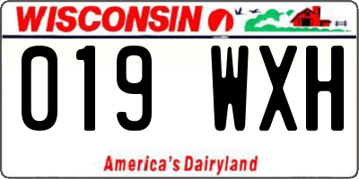 WI license plate 019WXH