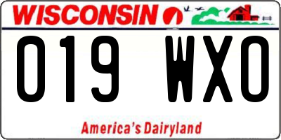 WI license plate 019WXO