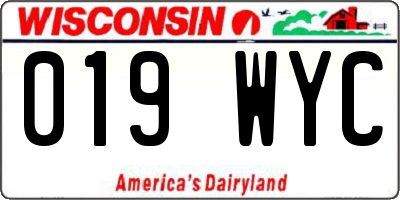 WI license plate 019WYC