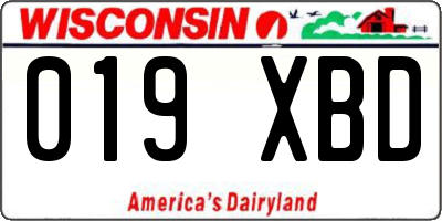 WI license plate 019XBD