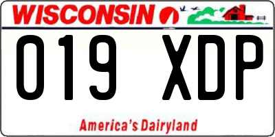 WI license plate 019XDP