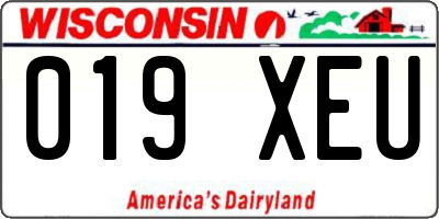 WI license plate 019XEU