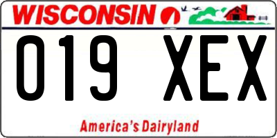 WI license plate 019XEX