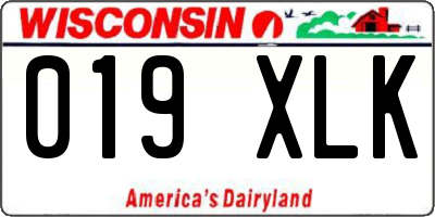 WI license plate 019XLK