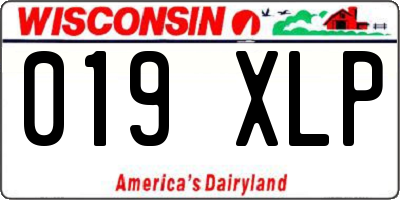 WI license plate 019XLP