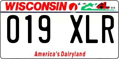 WI license plate 019XLR