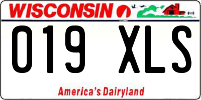 WI license plate 019XLS