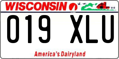 WI license plate 019XLU
