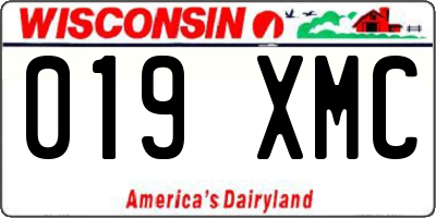 WI license plate 019XMC