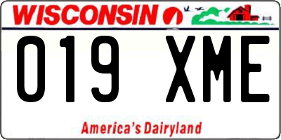 WI license plate 019XME