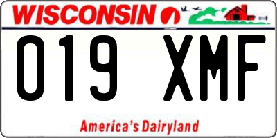 WI license plate 019XMF