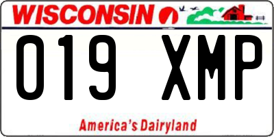 WI license plate 019XMP