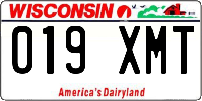 WI license plate 019XMT