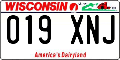 WI license plate 019XNJ